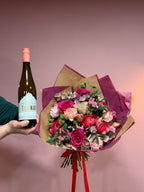 "The Perfect Pair" Bouquet and Bottle